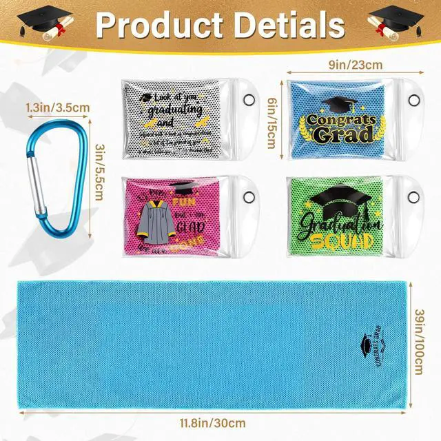 Alt view image 2 of 6 - 4 Pack Cooling Towels (40"x12"), Cooling Neck Wraps, Soft Breathable Chilly Towel, Ice Towel, Microfiber Towels for Yoga, Sport, Running, Workout, Gym, Camping, Fitness & More Activities