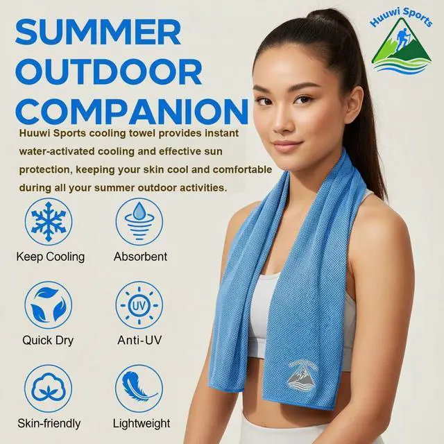 Alt view image 2 of 7 - Cooling Towel 4 Pack, 40"x12" Ice Towel for Instant Relief, Microfiber Chilly Towel for Sports, Gym, Running, Yoga, Golf, Camping, Fitness (Mix A)
