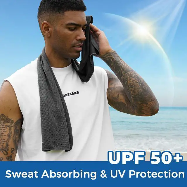 Alt view image 4 of 7 - Cooling Towels 6 Pack (40"x 12"), Neck and Face, Cool Sweat and Lightweight Breathable Towels for Hot Weather, Yoga, Sports, Workout, Running, Gym, Camping, Fitness