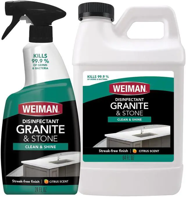 Main image of Disinfecting Granite Cleaner & Polish Value Pack - (1) 24 oz Spray Bottle, (1) 64 oz Refill
