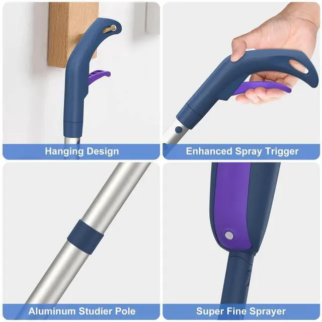 Alt view image 3 of 7 - Spray Wet Mops for Floors Cleaning: Hardwood Floor Mop Refillable 2 Bottles