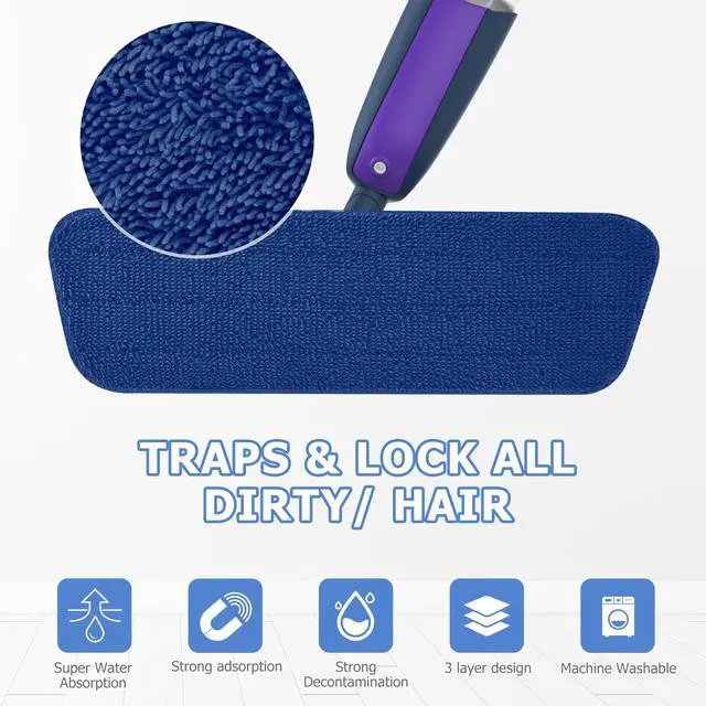 Alt view image 2 of 7 - Spray Wet Mops for Floors Cleaning: Hardwood Floor Mop Refillable 2 Bottles