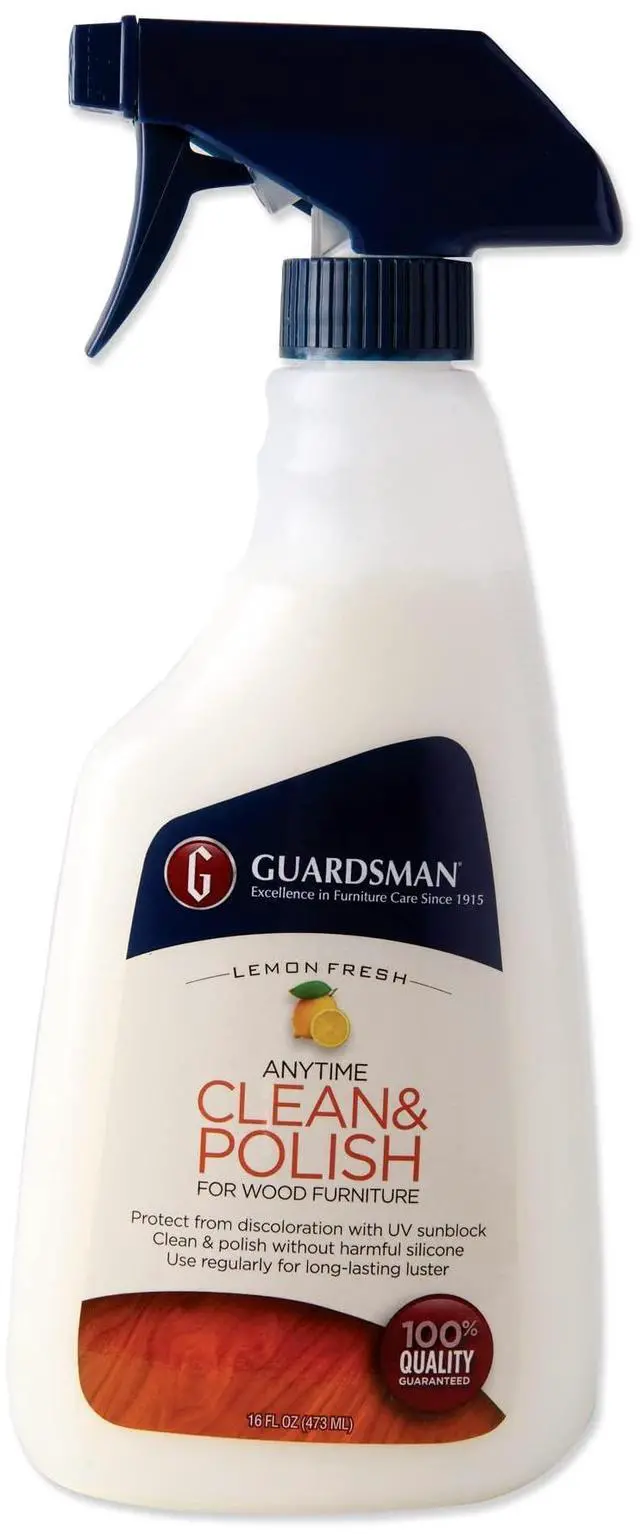 Main image of Anytime Clean & Polish Wood Cleaner & Furniture Polish for Cabinets, Tables, and Other Wood Surfaces, Spray Bottle, Lemon Fresh, 16 Fluid Ounces