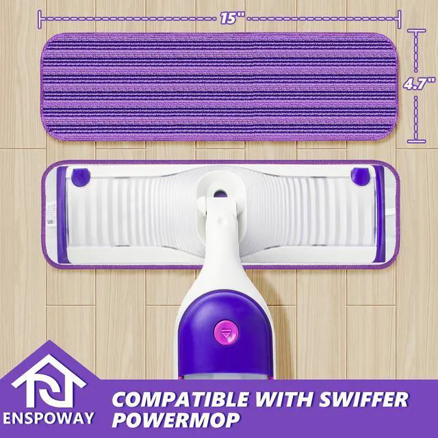 Alt view image 2 of 5 - Reusable Microfiber Mop Pads for Swiffer PowerMop: 15 Washable Refills