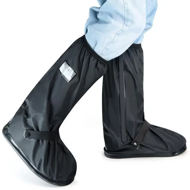 Main image of Waterproof Rain Boot Covers with Safety Reflector, Black, L