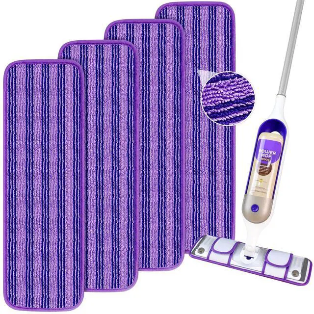 Main image of 4 Pack Upgraded Reusable Mop Pads Compatible with Swiffer PowerMop, Mop Refill Pads Replacement for Swiffer Power Mop Spray Mop Pads for Multi-Surface Floor Cleaning, Quality Updated Cationic Material