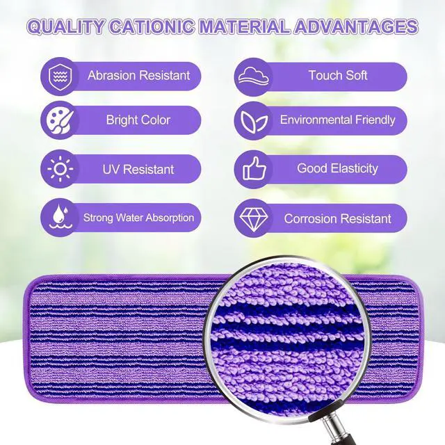 Alt view image 3 of 7 - 4 Pack Upgraded Reusable Mop Pads Compatible with Swiffer PowerMop, Mop Refill Pads Replacement for Swiffer Power Mop Spray Mop Pads for Multi-Surface Floor Cleaning, Quality Updated Cationic Material