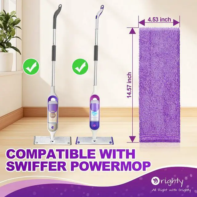 Alt view image 2 of 7 - Microfiber Mop Pads for Swiffer PowerMop, 10 Pack, Reusable