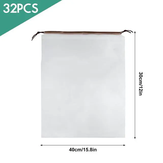 Alt view image 3 of 7 - 32 Pcs Shoe Bags for Travel, 15.7" x 11.8" Clear Drawstring Storage Bags Shoes Organizer for Packing Waterproof Dustproof Women Men Portable Travel Essentials