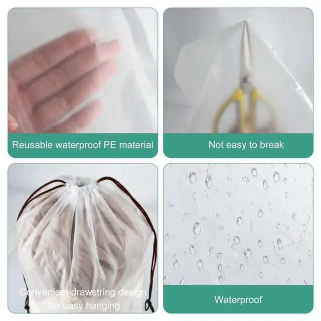 Alt view image 4 of 7 - 32 Pcs Shoe Bags for Travel, 15.7" x 11.8" Clear Drawstring Storage Bags Shoes Organizer for Packing Waterproof Dustproof Women Men Portable Travel Essentials