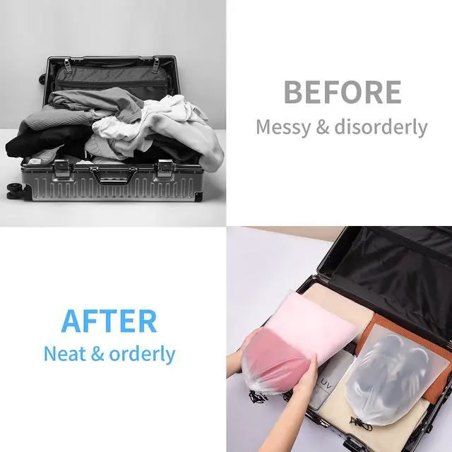 Alt view image 4 of 7 - 13 Pack Transparent Shoe Bags for Travel, 15.7 x 11.8 inches
