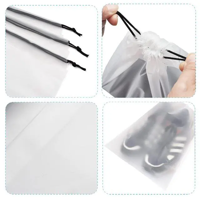 Alt view image 3 of 7 - 13 Pack Transparent Shoe Bags for Travel, 15.7 x 11.8 inches
