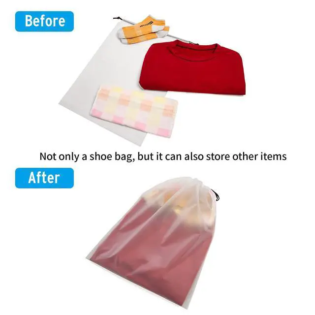 Alt view image 5 of 7 - 13 Pack Transparent Shoe Bags for Travel, 15.7 x 11.8 inches