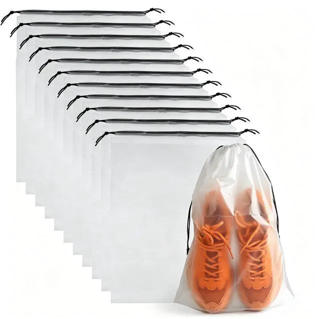 Main image of 12 Pcs Shoe Bags for TravelClear Drawstring Travel Shoe Bags for Packing Waterproof Dustproof Shoes Organizer Pouch Travel Accessories Shoe Storage Bag for Women Men Portable Travel Essentials