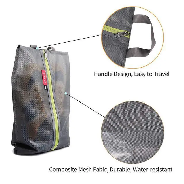 Alt view image 7 of 7 - Shoe Bag for Travel, Water-Resistant Shoe Pouch for Sports