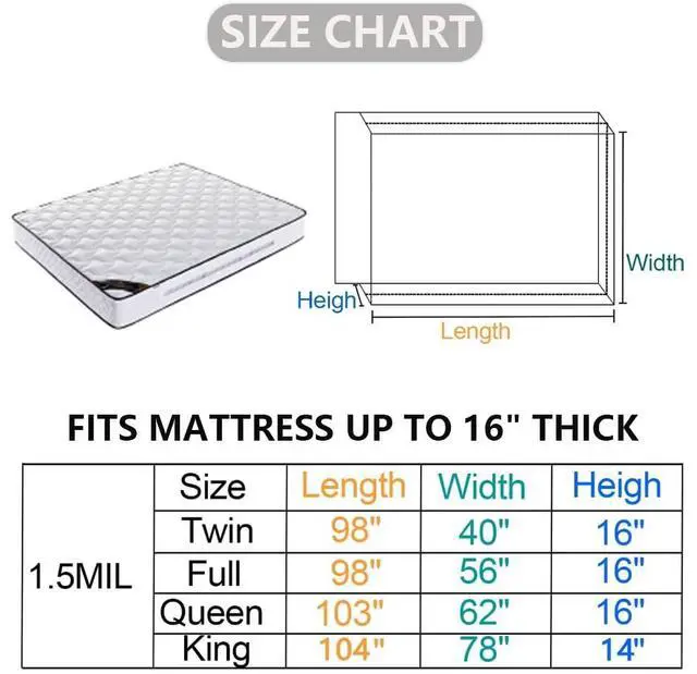 Alt view image 2 of 7 - Plastic Mattress Bag for Moving Storage, Mattress Protector Cover ,Mattress Bag for Disposal (King)