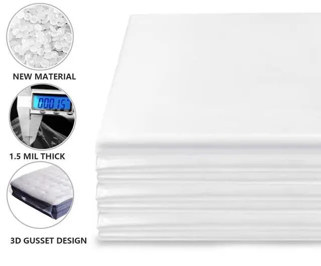 Alt view image 3 of 7 - Plastic Mattress Bag for Moving Storage, Mattress Protector Cover ,Mattress Bag for Disposal (King)