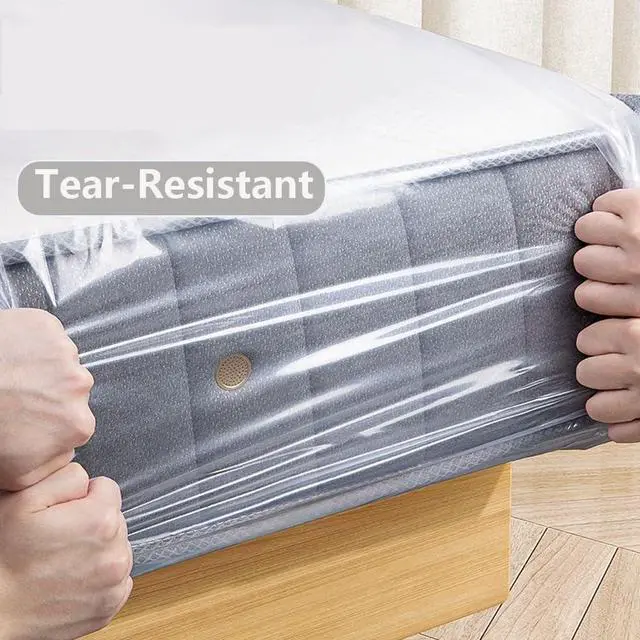 Alt view image 5 of 7 - Plastic Mattress Bag for Moving Storage, Mattress Protector Cover ,Mattress Bag for Disposal (King)