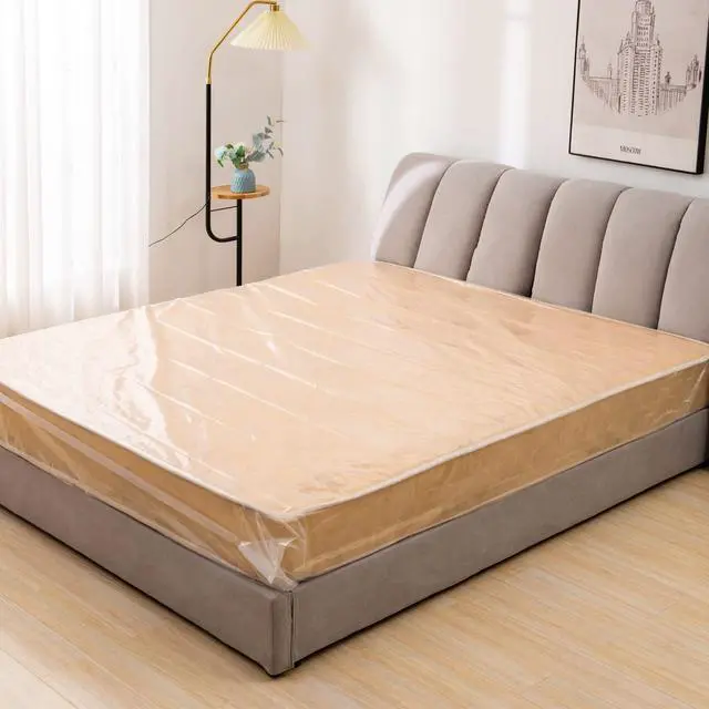 Alt view image 2 of 7 - King Mattress Bag for Moving Storage, 1.5 Mil Clear Waterproof Plastic Mattress Storage Bag Cover, Disposal Mattress Protector for King/California King Size