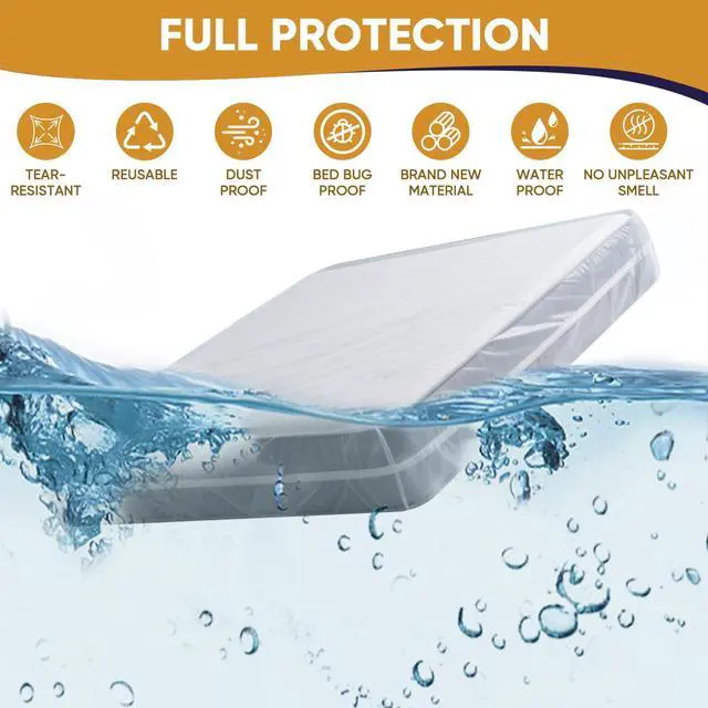 Alt view image 2 of 7 - King/Cal King Mattress Bag for Moving and Storage,Waterproof Plastic Mattress Cover for Disposal and Protection Product