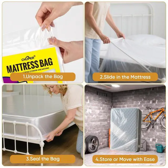 Alt view image 5 of 7 - King/Cal King Mattress Bag for Moving and Storage,Waterproof Plastic Mattress Cover for Disposal and Protection Product