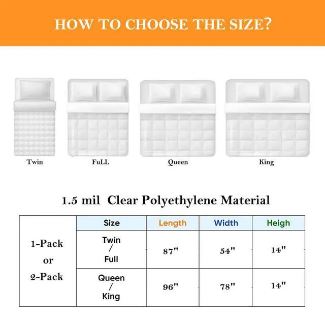 Alt view image 6 of 7 - 1.5 Mil Thick Mattress Bags for Moving Mattress Storage Bag Queen or King Size 1 Pack - Plastic Wrap Mattress Protector Short-Term Storage and Disposal