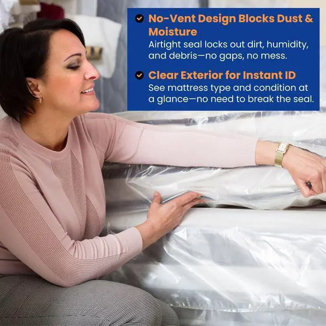 Alt view image 7 of 7 - King Mattress Bag for Moving and Storage, 1.5 Mil, 1 Pack