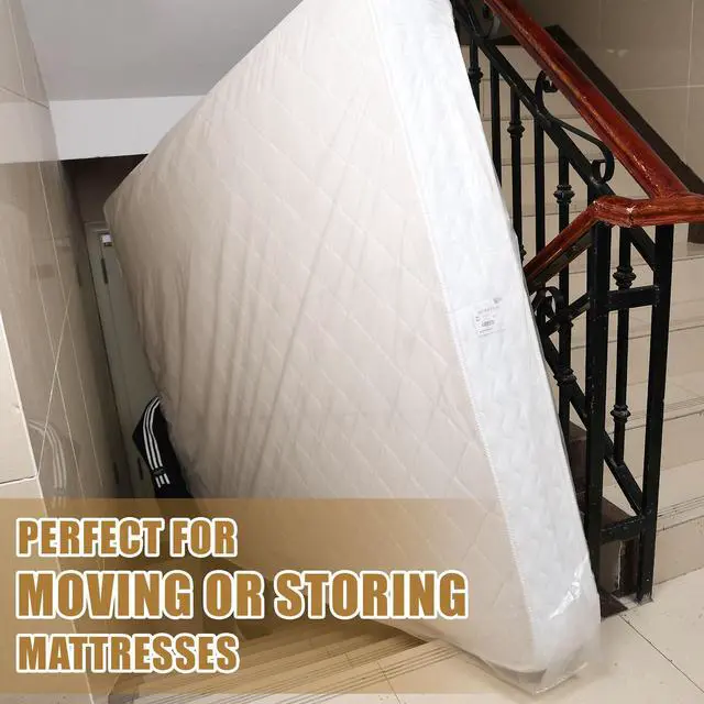 Alt view image 6 of 7 - Plastic Mattress Bag for Moving Storage, King/Cal King Size, 1.5Mil