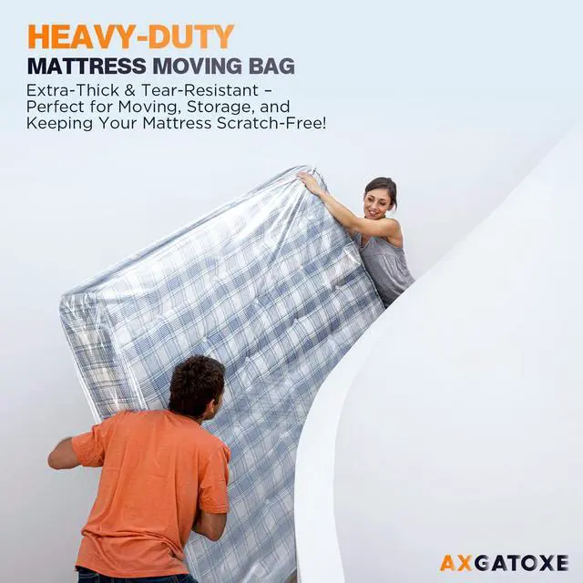 Alt view image 7 of 7 - Plastic Mattress Bag for Moving Storage, Full Size (1.5MIL)