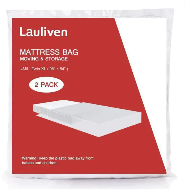 Main image of 2-Pack Mattress Bag for Moving - Twin/Twin XL Size Mattress Storage Bag - 4 Mil Extra Thick Heavy Duty Mattress Protection Cover - 54 x 96 Inch