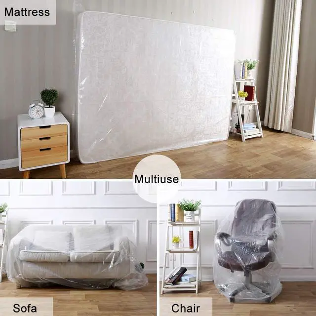 Alt view image 5 of 6 - 2-Pack Mattress Bag for Moving - Twin/Twin XL Size Mattress Storage Bag - 4 Mil Extra Thick Heavy Duty Mattress Protection Cover - 54 x 96 Inch