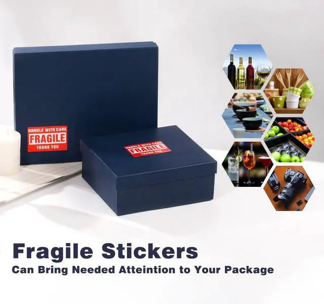 Alt view image 7 of 7 - 3 x 2 Inch Handle with Care 500 Fragile Stickers for Shipping Moving Glass Permanent Adhesive Commercial Grade Fragile Labels (1 Roll, 500 Labels)