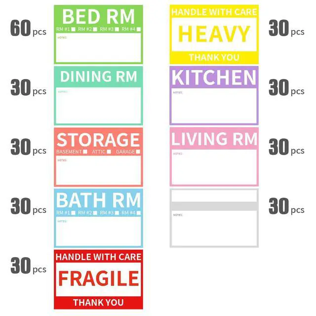 Alt view image 3 of 7 - 300 PCS 3 x 2 Removable Moving Packing Labels for Box Sticker