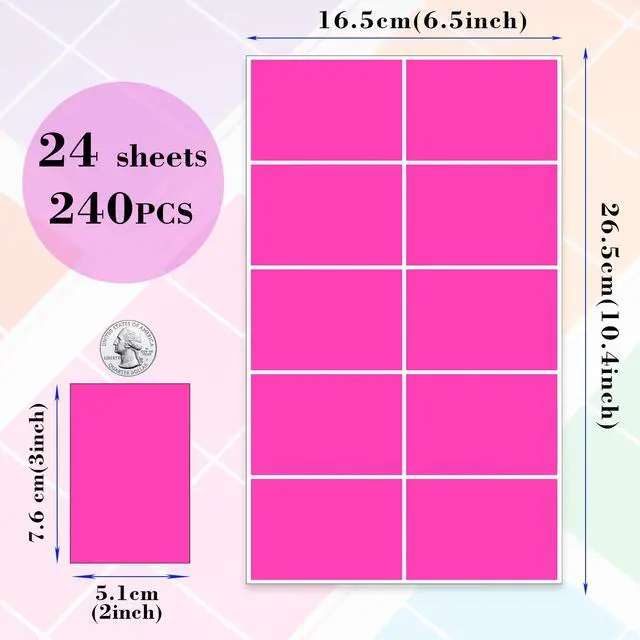 Alt view image 2 of 7 - Colored Labels Stickers 3 x 2 Inch8 Color Moving Labels - 240 Pack | Rectangular Large Color Coding Labels Name Tags Moving Labels for Moving Inventory,Office