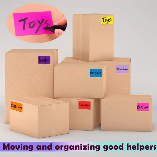 Alt view image 6 of 7 - Colored Labels Stickers 3 x 2 Inch8 Color Moving Labels - 240 Pack | Rectangular Large Color Coding Labels Name Tags Moving Labels for Moving Inventory,Office