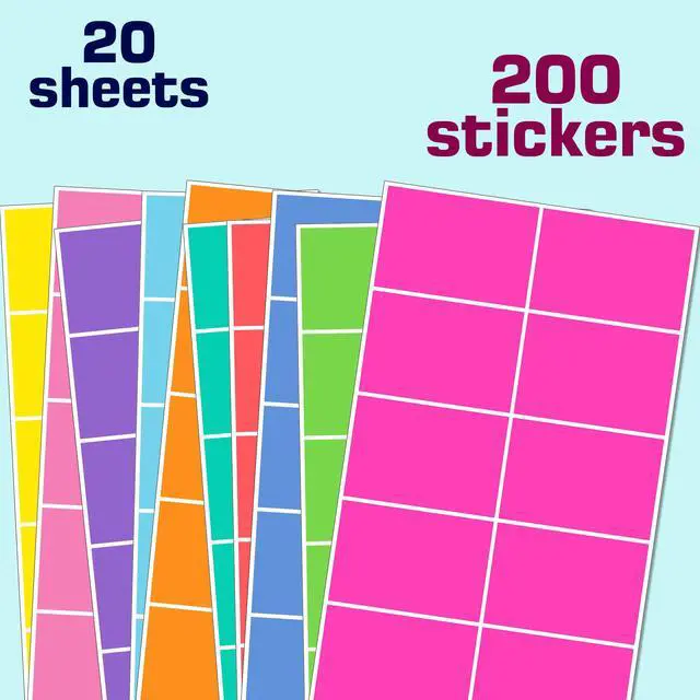 Alt view image 2 of 7 - Colored Labels Stickers 3" x 2", Moving Labels for Boxes, 10 Colors,200 PCS