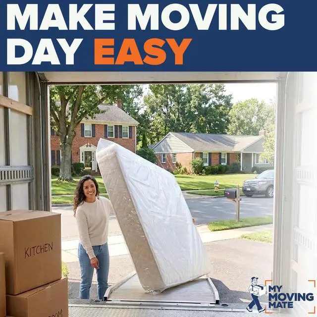 Alt view image 2 of 7 - Mattress Bags for Moving, Twin & Full Size Mattress Bag for Storage, Plastic Cover for Bed Storage & Disposal, Mattress Moving Bag Full Size Protector