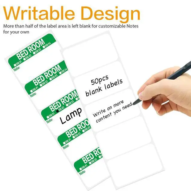 Alt view image 3 of 6 - 300 Count 3.5 x 2 Large Home Moving Packing Box Labels for 3-4 Bedroom House with Writable Notes Areas, 6 Color Coded Moving Labels for Boxes + Fragile Moving Stickers