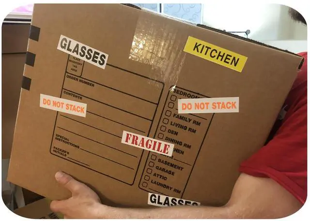 Alt view image 7 of 7 - Moving Box Labels 800 Color Coded Labels for Moving Boxes, Room ID Packing Stickers + 100 Fragile Box Stickers, Home & Apartment Moving Organization Supplies (4 Bedroom Pack)