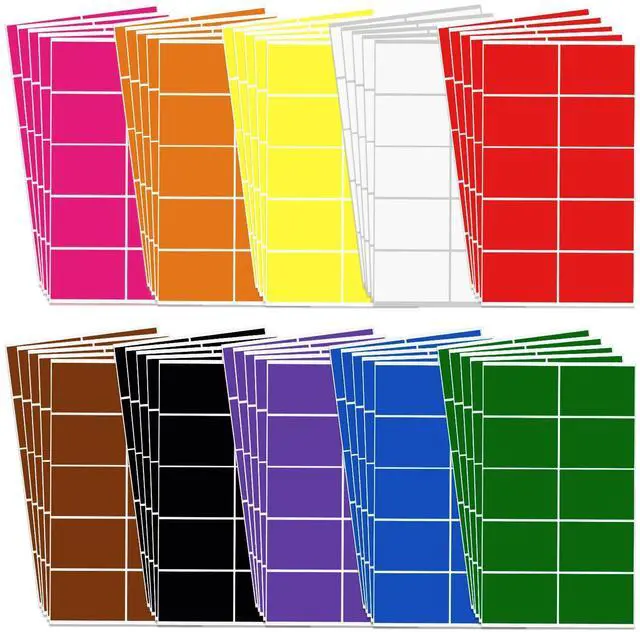 Main image of 500 Pieces Rectangular Colored Labels Stickers 3 x 2 Inch, Large Color Coding Labels in 10 Assorted Colored Name Tags Moving