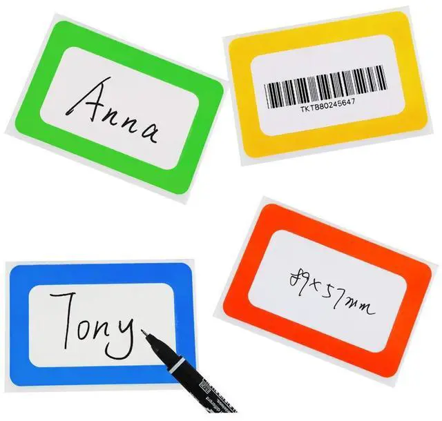Alt view image 6 of 7 - 4 Colors Plain Name Tag Stickers 200 Labels for Office, School, Teachers, Meeting and Mailing