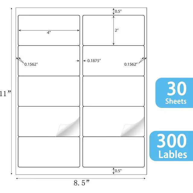 Alt view image 3 of 7 - 2x4 inch Shipping Labels, 300 Labels per Pack, Laser/Inkjet Compatible, Self-Adhesive