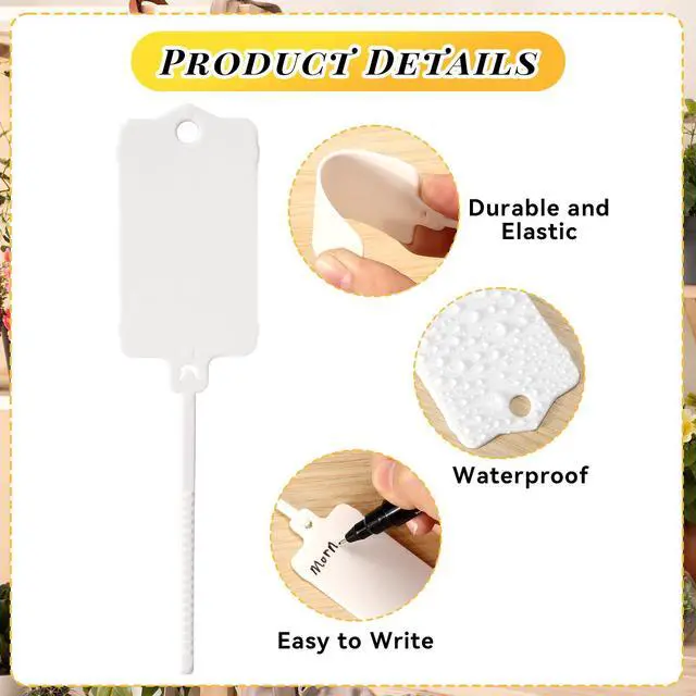 Alt view image 5 of 7 - 100 Pcs Plastic Shipping Tags, 2.44 x 1.45 Inch Writable Blank Hanging Tags with Sealing Strap, Waterproof Sealing Shipping Labels for Luggage Logistic Keys Information Identity, Multicolor