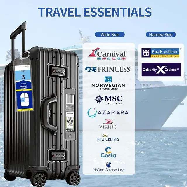 Alt view image 3 of 7 - 8 Pack Cruise Luggage Tag Holder, Cruise Essentials 2025 for NCL, Princess, Carnival, Royal Caribbean and Celebrity Cruise Luggage Tags for Travel Essentials