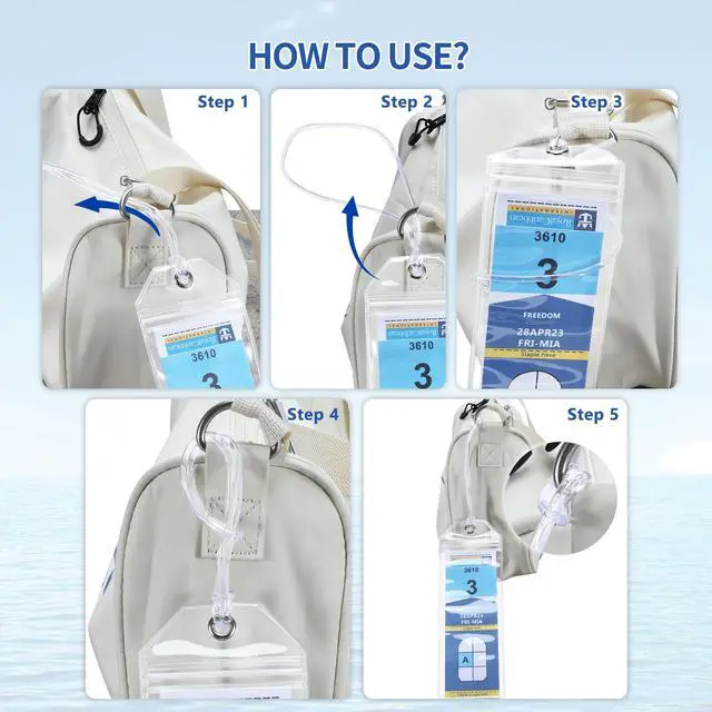 Alt view image 7 of 7 - 8 Pack Cruise Luggage Tag Holder, Cruise Essentials 2025 for NCL, Princess, Carnival, Royal Caribbean and Celebrity Cruise Luggage Tags for Travel Essentials