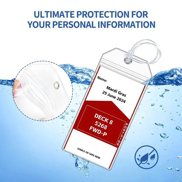 Alt view image 6 of 7 - 8 Pack Cruise Luggage Tag Holder, Cruise Essentials 2025 for NCL, Princess, Carnival, Royal Caribbean and Celebrity Cruise Luggage Tags for Travel Essentials