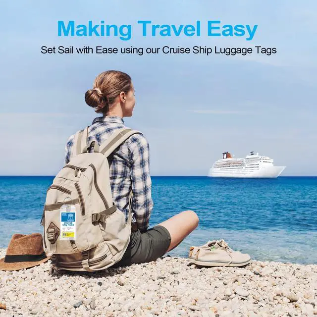Alt view image 7 of 7 - Cruise Luggage Tags for Carnival, MSC, Costa, NCL & Princess Cruise Ships, 6Pack Clear Tags Zip Seal Reusable Cruise Travel Essentials for 2026-2027