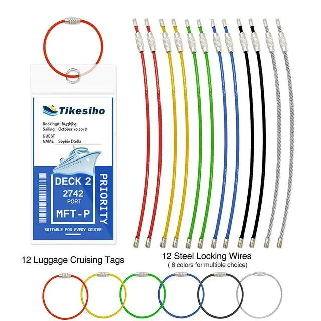 Alt view image 2 of 7 - Cruise Luggage Tags, Cruise Essentials Holders for Cruise Travel 12 Pack for NCL, Princess, Carnival, Royal Caribbean - Cruise Essentials