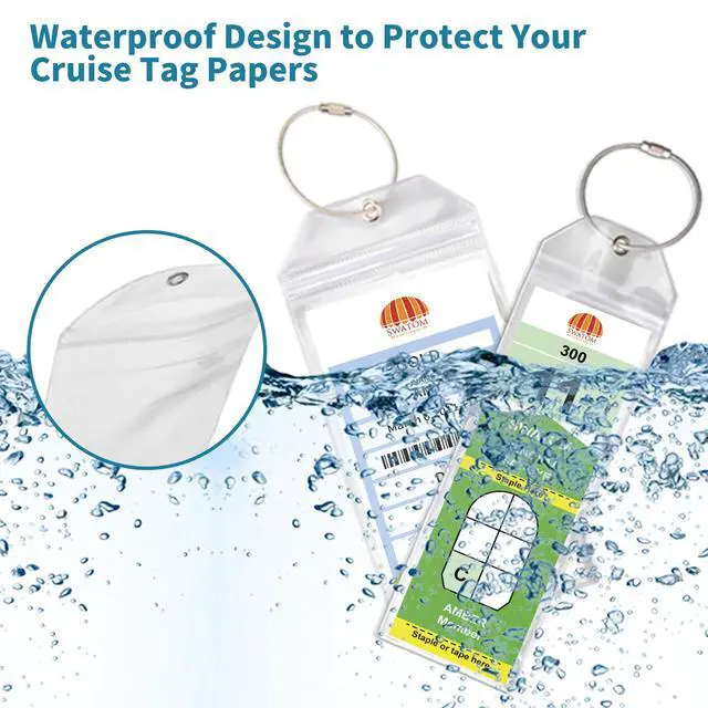 Alt view image 4 of 7 - Cruise Luggage Tags for Suitcases 4 Sets Carnival, NCL, Princess & MSC Waterproof Clear Luggage Bag Tag Holders for 2025 & 2026 Cruise Ships Essentials