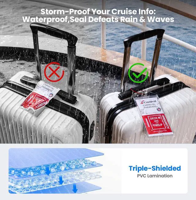 Alt view image 3 of 7 - 6-Pack Cruise Luggage Tag Holder & Cruise Lanyard,Cruise Essentials